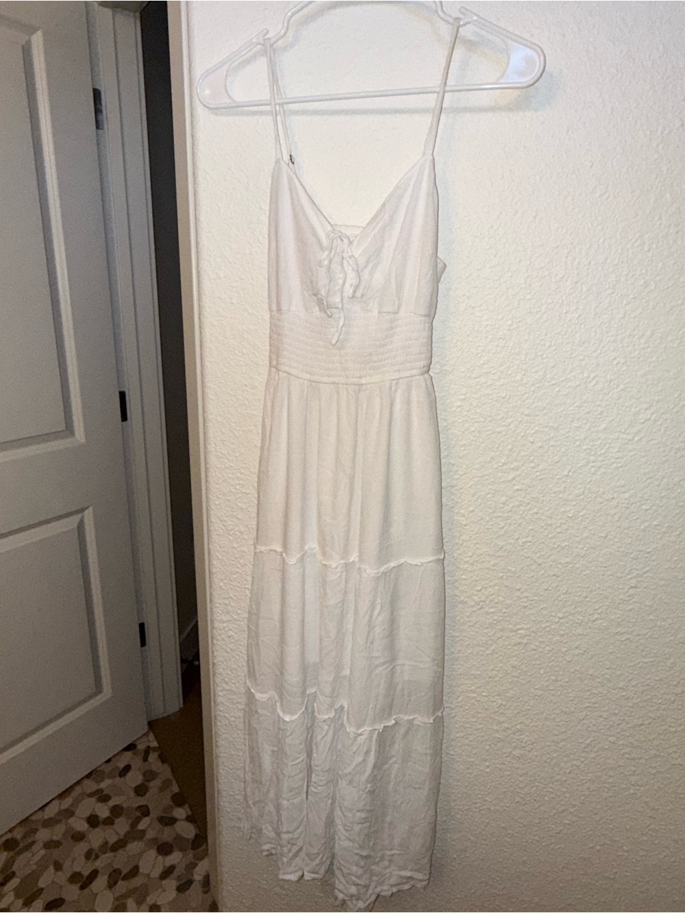 Hollister White Spaghetti-Strap Maxi Dress